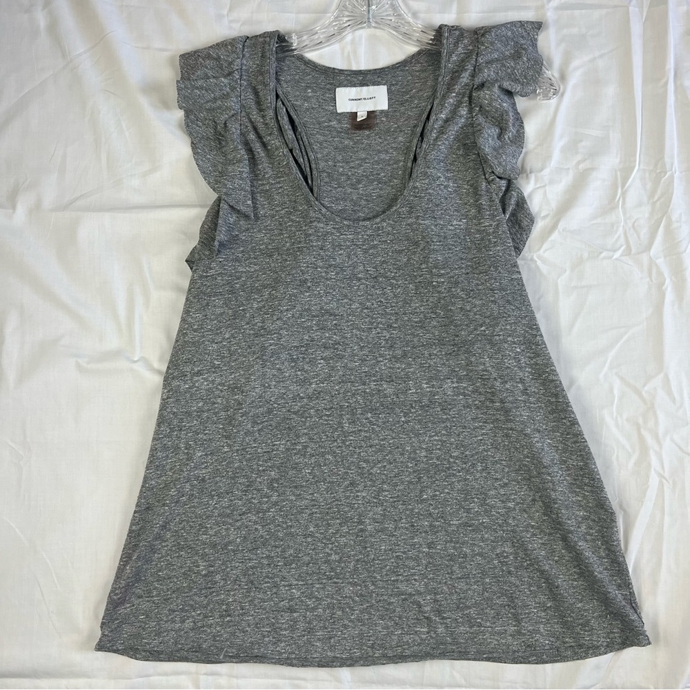 CURRENT/ELLIOTT • Gray Ruffle Racer back Top Size 3 (Large) - Picture 1 of 8